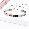 LGBTQ Cuff Bangle Bracelets Stainless Steel Rainbow Lovers Bracelets for Unisex