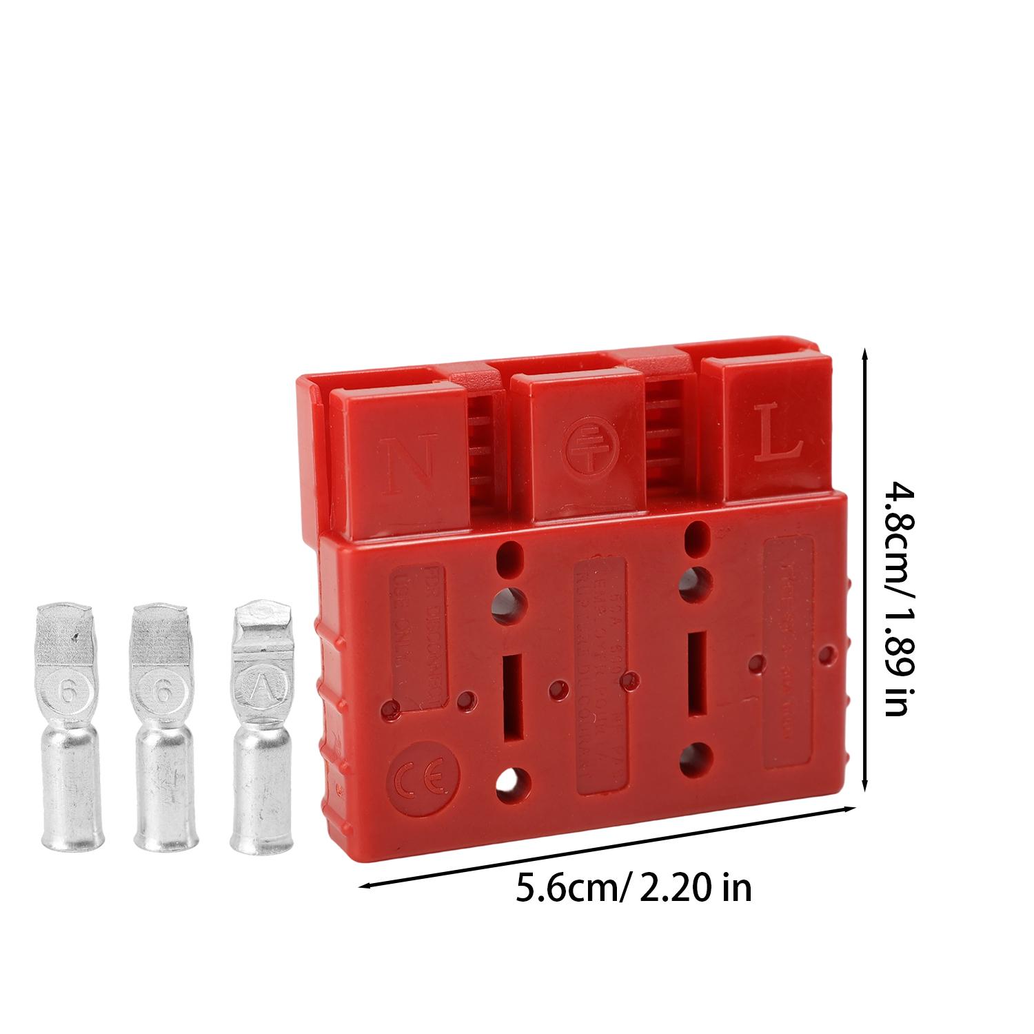 

For Connector Plugs 50A Cable Kit Suitable for Anderson Plugs 50A Forklift Battery Charging 3-Pole Plug Battery Connection Cable