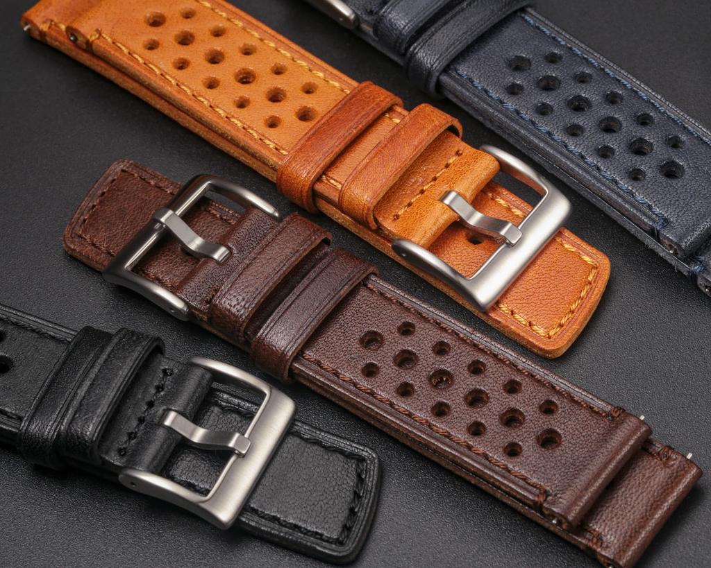 20mm Genuine Leather Watch Band for Omega and Perforated flexible Italian Compatible with Omega and Swatch [hemsut h] X, Swatch, MoonSwatch. design,