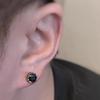 Punk Statement Gothic Titanium Steel Unisex Women Men Black Clear Crystal Zircon Ear Studs Earrings Shiny Piercing Jewelry Gift