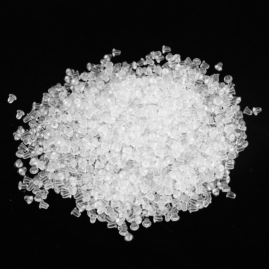 10000Pcs Clear Earring Backs 6mm Good Flexibility Rubber Earring Backs for DIY Ear Jewelry