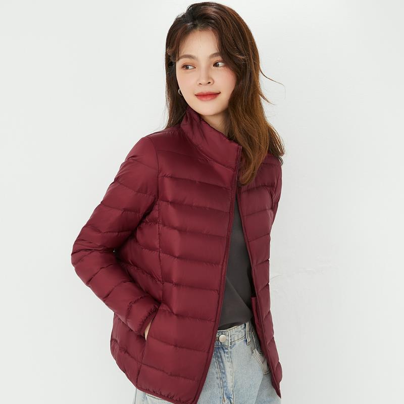 Women's Lightweight White Duck Down Jacket 2023 - Short, Hooded, Stand Collar, Fashionable Thin Style for Autumn/Winter