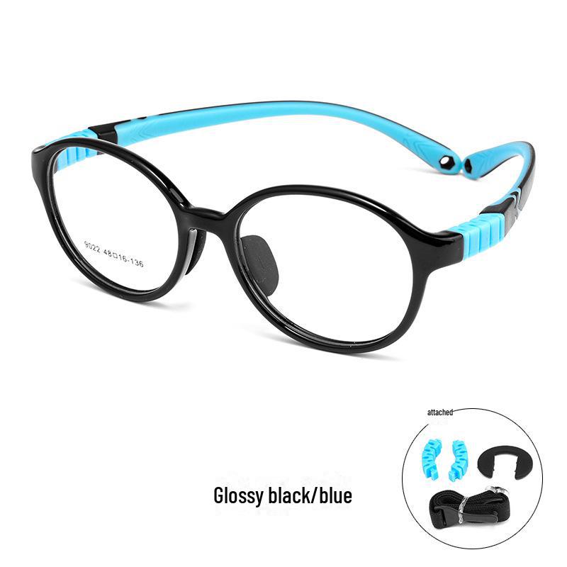 Danyang 9022ET Kids' Retro Round Myopia Glasses - Ultra-light Silicone TR Frame