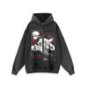 Mens Oversized Hooded Sweatshirt With Distressed Wash Effect Cartoon Print Loose Fit Streetwear Long Sleeve Cotton