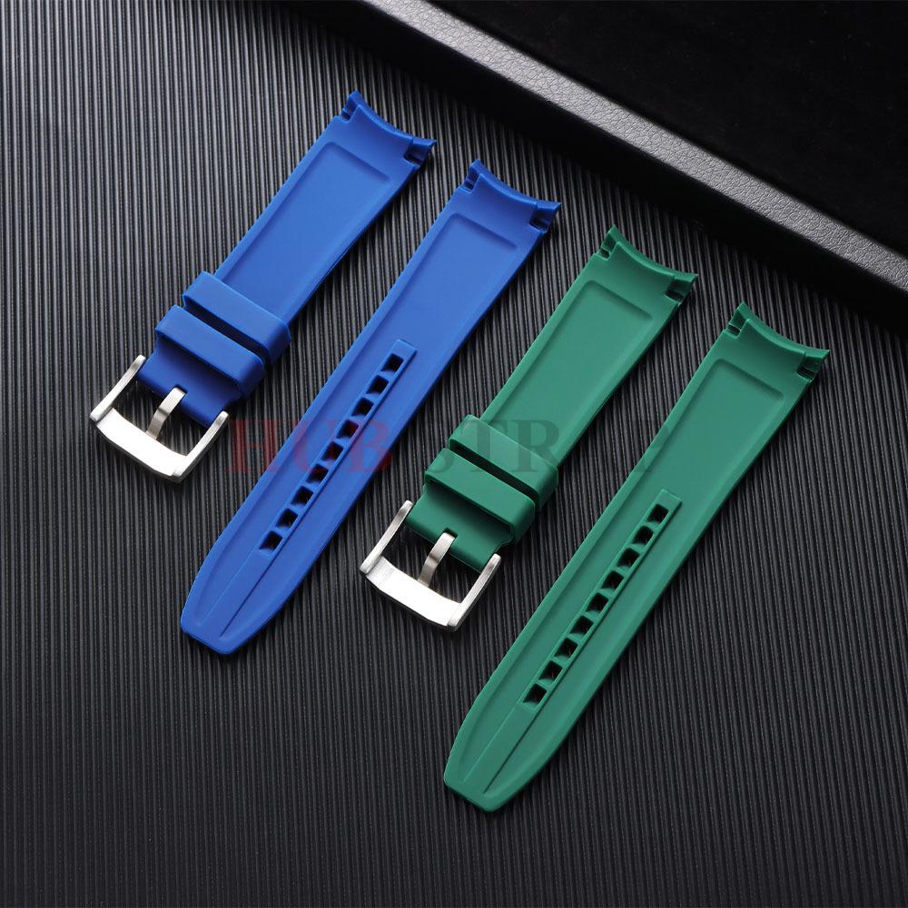 Silicone Soft Strap for Rolex for Omega Moonswatch Curved End Rubber Bracelet 20mm 22mm Men Women Sport Replacement Watch Band