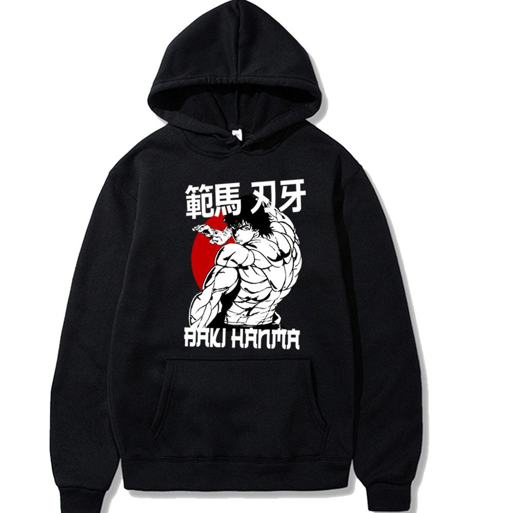 Hanma Baki The Grappler Japanese Animation Men's Hoodie Vintage Unisex Pullover Men Vintage Graphic Hoody Tops Clothing Oversize