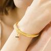 Shajin Jewelry Lotus Pod Bangle: Three Lives, Three Worlds Fu Character - Luxury Women's Imitation Gold Accessory.