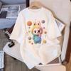 Labubu Short Sleeved T-shirt, Suitable for Daily Wear. Korean Style Design. Cartoon Patterns and Loose Styling