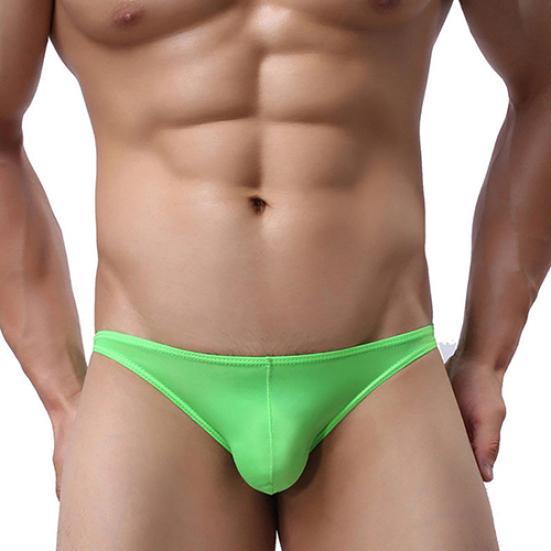 Men Sexy Ultrathin Low Rise Ice Silk Briefs Underwear Bulge Pouch Underpants