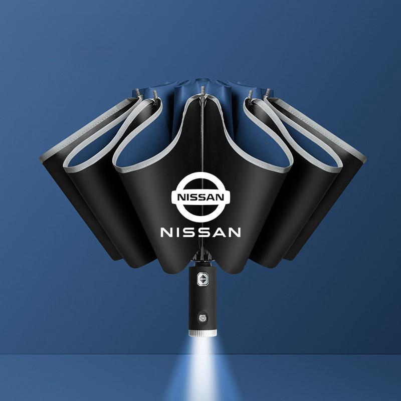 Regenschirm mit LED-Reflexstreifen Regen Windschirm Für Nissan sentra Serena maxima Versa Juke Micra rogue tiida x-trail nismo