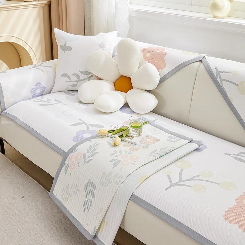 Summer Rattan Mat Sofa Cushion Summer Ice Silk Mat Seat Cushion Non-Slip  New Cool Cushion Sofa Cover Towel