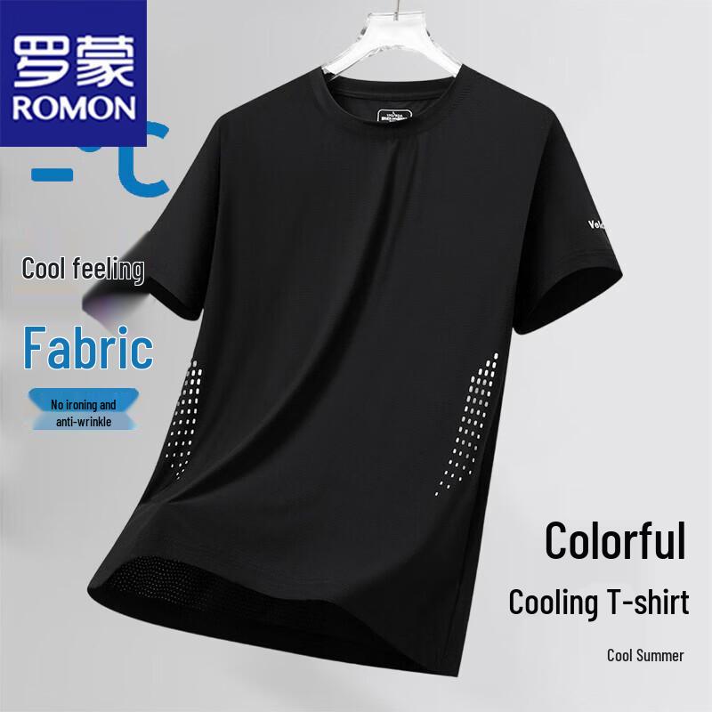ROMON Men s Summer Breathable Crew Neck T-Shirt L