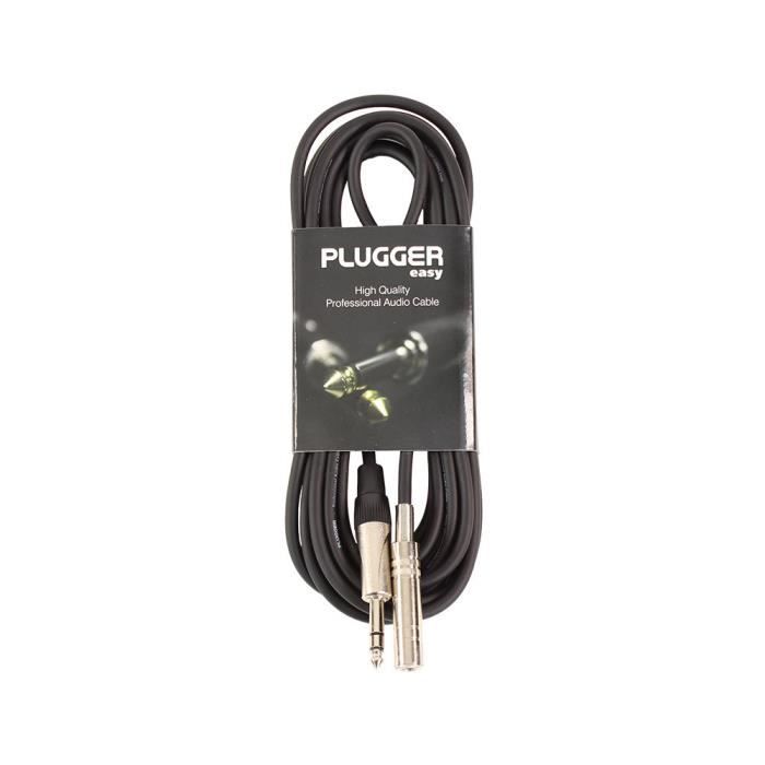 Plugger Câble Jack femelle stéréo - Jack mâle stéréo 6m Easy Câble