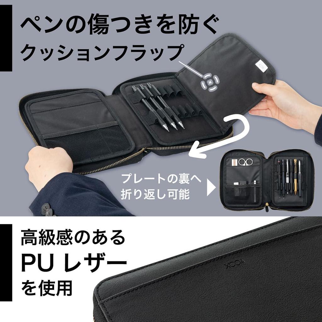 LIHIT LAB XCOA Stand Book Pencil Case, Jet Black, A3803-24