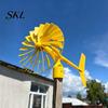 3D Printed Windmill Garden with Weathervane, Colorful Outdoor Yard Stake Hollow Wind Spinner Spinning Blades, UV-Resistant Ornament for Lawn