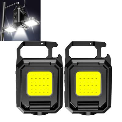 LED Flutlicht, COB Arbeitsleuchte, Mini Taschenlampe, USB wiederaufladbar, Schlüsselanhänger-Typ, Ultra Mini, 45g, Kompakt und Leicht, 800 Lumen, Hoch
