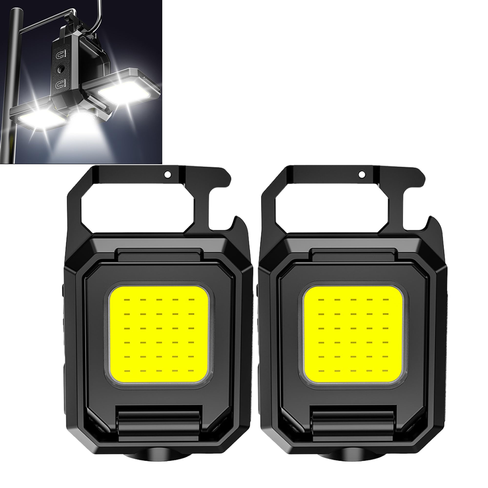 

LED Floodlight, COB Work Light, Mini Flashlight, USB Rechargeable, Keychain Type, Ultra Mini, 45g, Compact and Lightweight, 800 Lumens, High