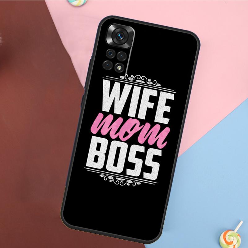 Wife Mom Boss Quotes Cover For Xiaomi Redmi Note 14 13 12 9 10 11 Pro 9S 10S 11S 12S Redmi 14C 10C 12C 13C Case