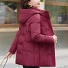 Plus Size Middle Age Women Winter Coats Hooded Elegant Thick Warm Embroidery Parkas Female Jackets