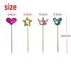 Large Glittery Leather Birthday Cake Topper Set: Heart, Star, Five-Pointed Star, and Crown
