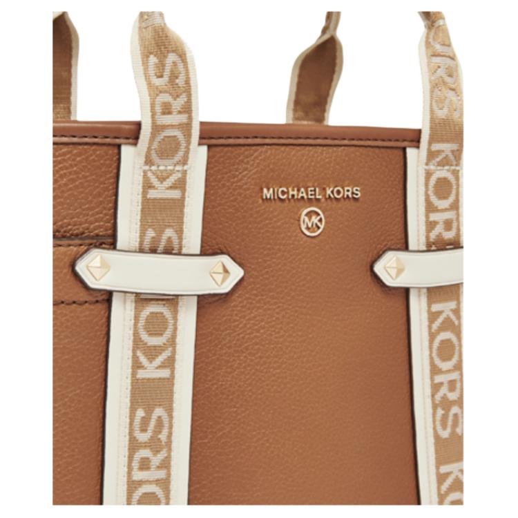 Nova Bolsa Tote MICHAEL KORS Maeve de Lona com Couro de Vaca, Bolsa Tote, Bolsa de Compras, Bolsa de Ombro, Trompetes Feminina Marrom 30F2G5VT1L-105