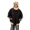 Splicing contrast thickened stand-up collar padded clothes for schoolgirls 2025 winter design striped cotton jacket bread jacket jacket