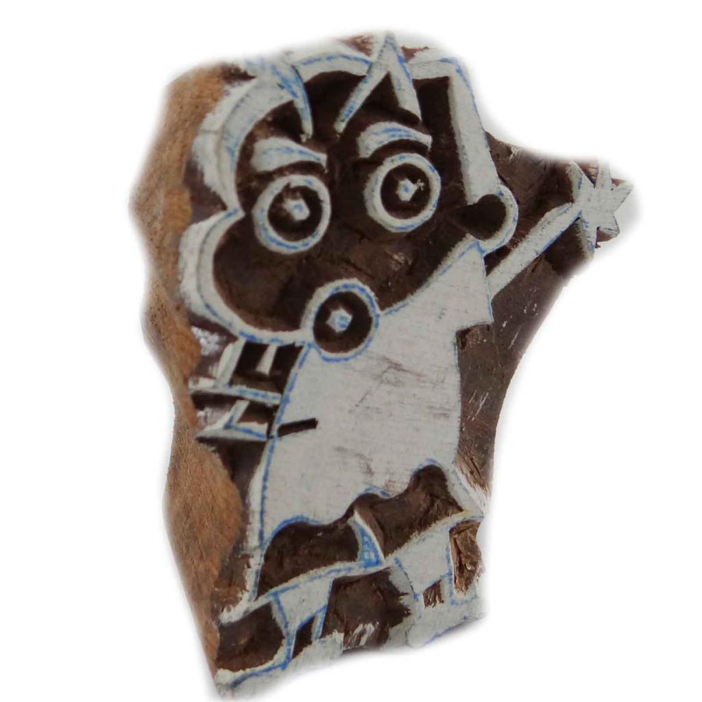 Handmade Cartoon Pattern Hand Carved Wooden Blocks Textile Print Fabric