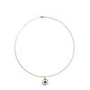 925 Sterling Silver Emerald Crystal Geometric Circle Pendant Clavicle Chain Necklace Women 14k Gold Plating Simple Party Jewelry