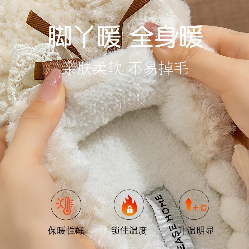 Cotton slippers women's winter new indoor home thick bottom non-slip warm plush slippers women