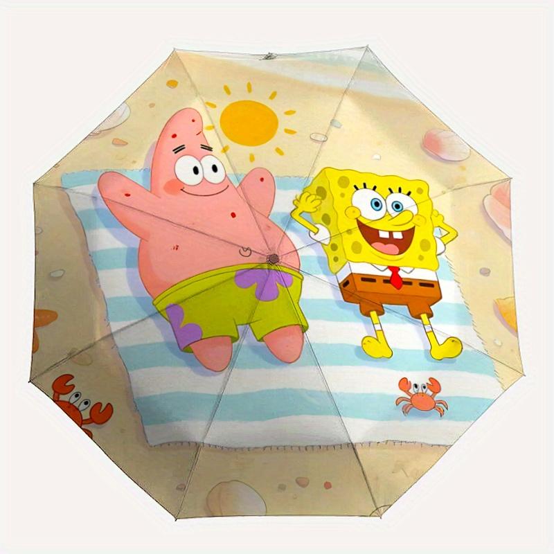 1pc Beach SpongeBob and Patrick Automatic Opening and Closing Umbrella - Suitable for Various Occasions, Outdoor Activities, Lightweight and Durable A