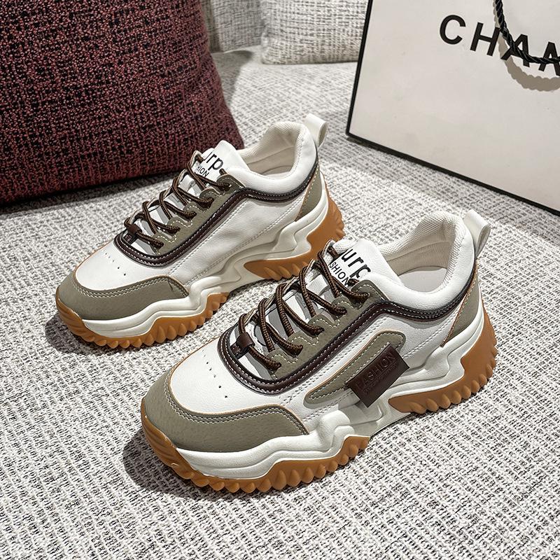 Dad shoes women ins2025 spring and autumn new versatile color matching thick sole height increase Forrest Gump shoes women's sports and leisure