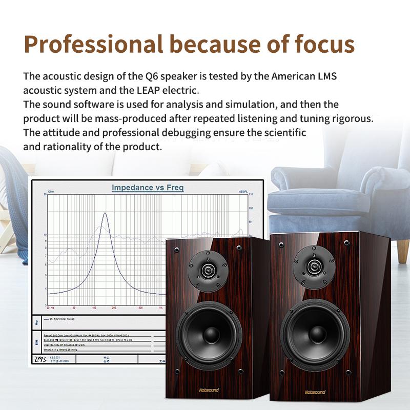 6.5 Inch Two-Way Desktop Speaker HiFi High Power Audio Speaker Passive Bookshelf Surround Home Theater Speaker Monitor Sound Box