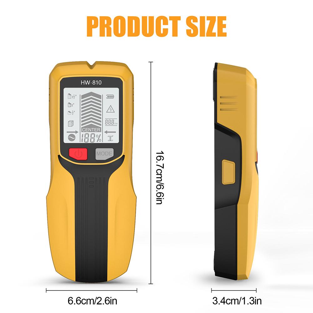 Handheld 6 in 1 Metal Detector Wall Finders Multifunction Wood Stud Finder Metal Pipes AC Wire Metal Depth Measure Floor Scanner