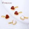 1/2Pcs 18K Gold Plated Red Heart Pendants For Necklaces Accessories,DIY Charms For Jewelry Making Supplies