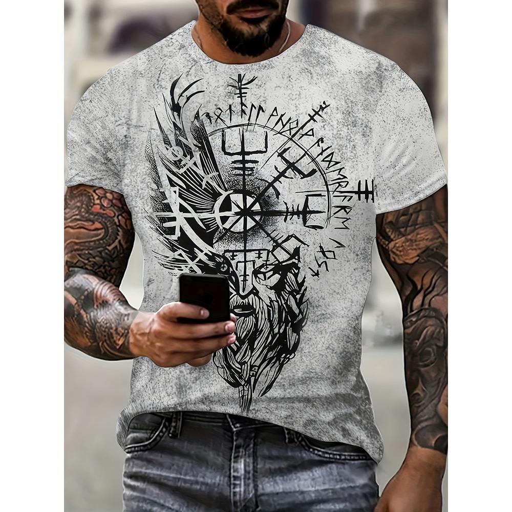 Egyptian Religious Style 3D Anubis Printed Men's Short-sleeved Shirt Outdoor Sports Men's Fitness T-shirt Street Fashion T-shirt