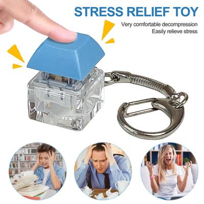 Fidget Toy Keyboard Keychain Stress Relief Toy Adults Kids Finger Press Type Keyboard Executive Desk
