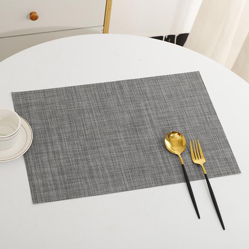 PVC Heat-Resistant Western Table Placemat Washable Dual-Tone Teslin Series Dining Table Cup Mat