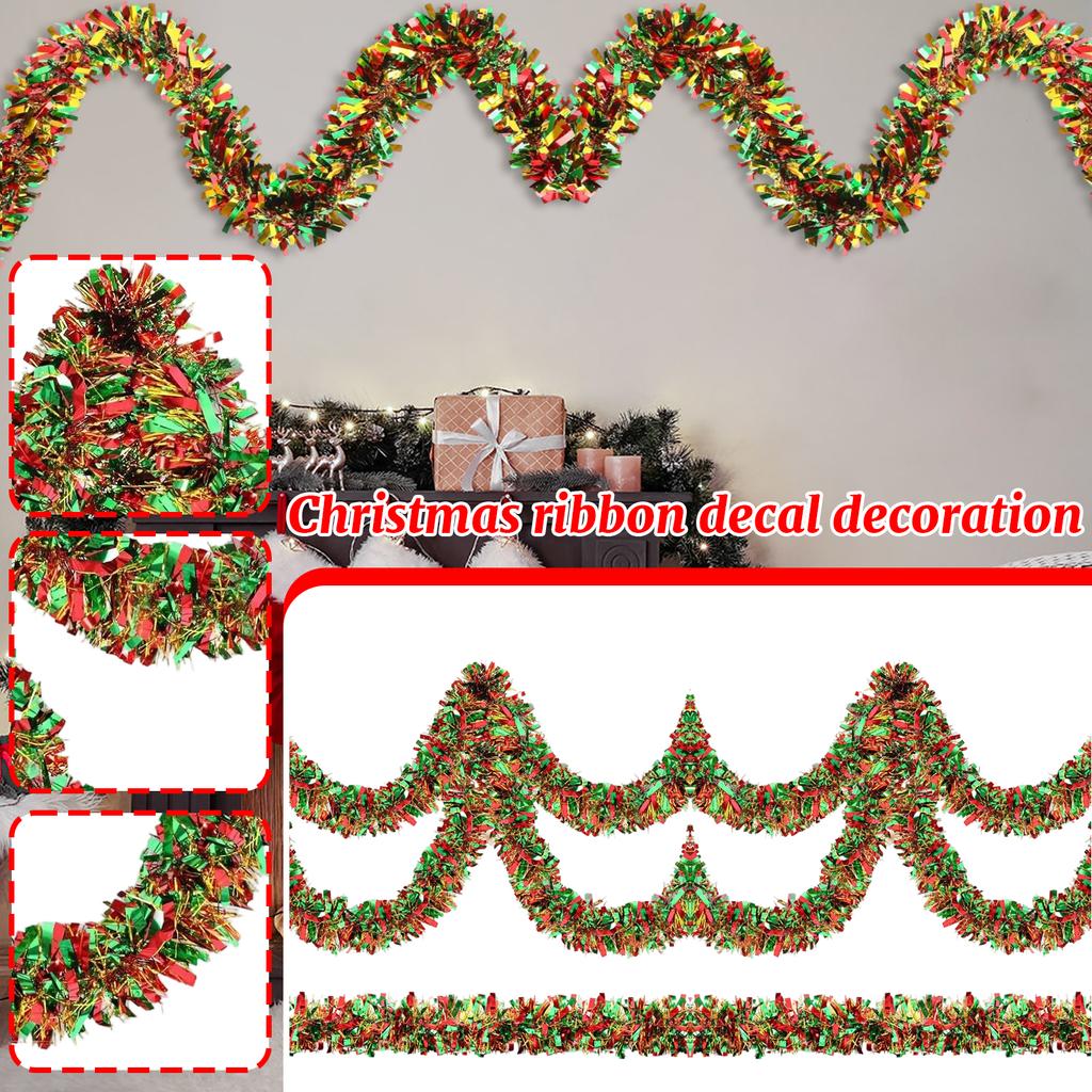 3pcs Christmas Red, Green, Gold Foam Silk Ribbon With 9cm2 Meter Dense And Thick Decoration