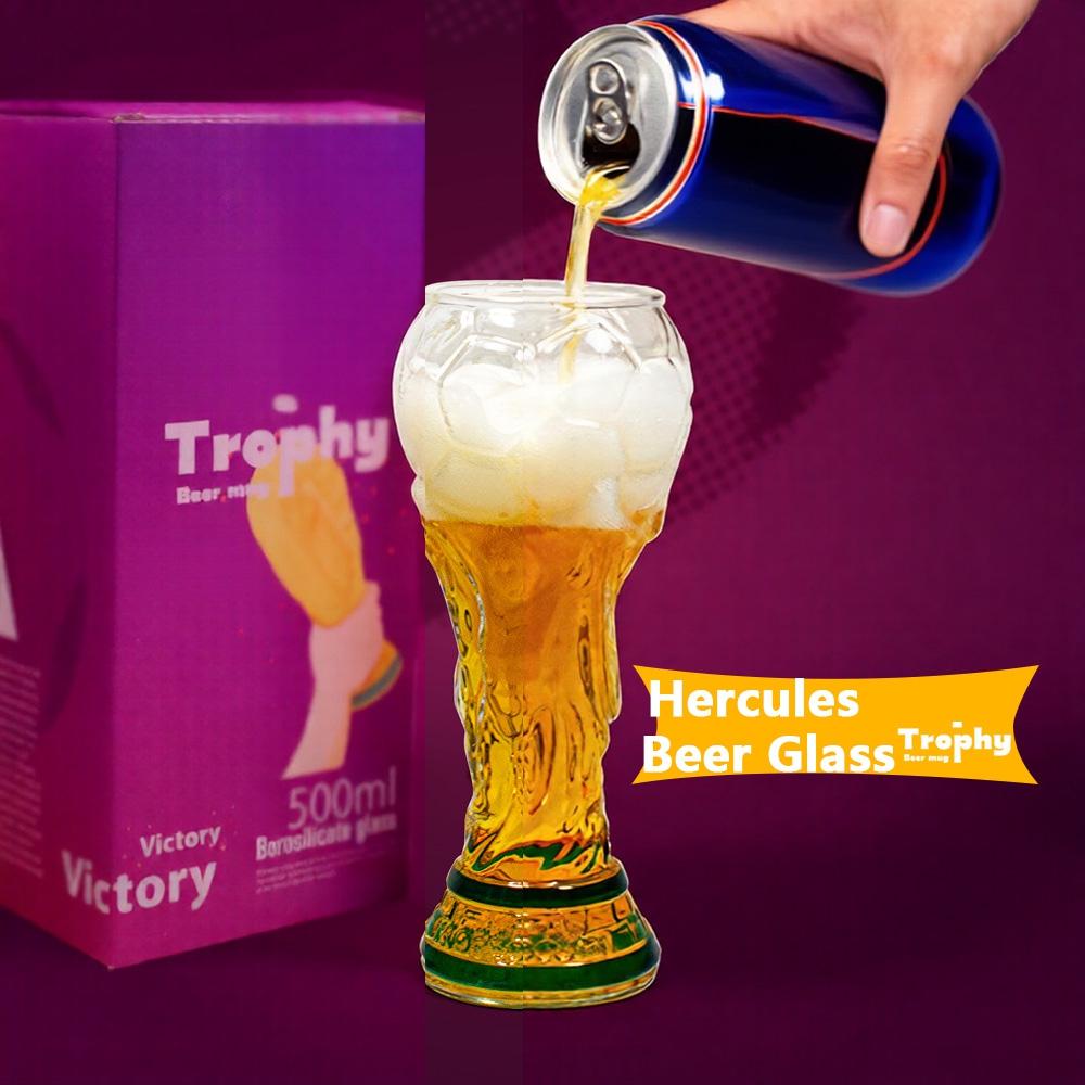 

Creative Trophy Shaped Hercules Beer Glass 500ml Premium Glass Drinkware Barware Party Beverage Cup Gift For Beer Lovers