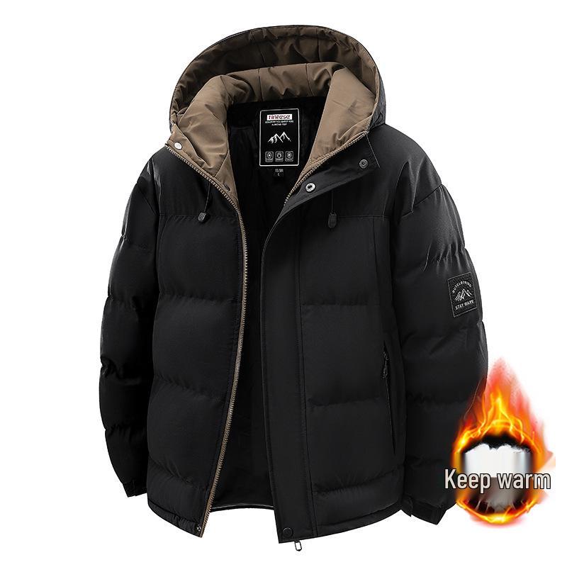 

2025 Men s Hooded Winter Cotton Jacket: Youth Trend, Thick, Warm, and Cold-Resistant Large