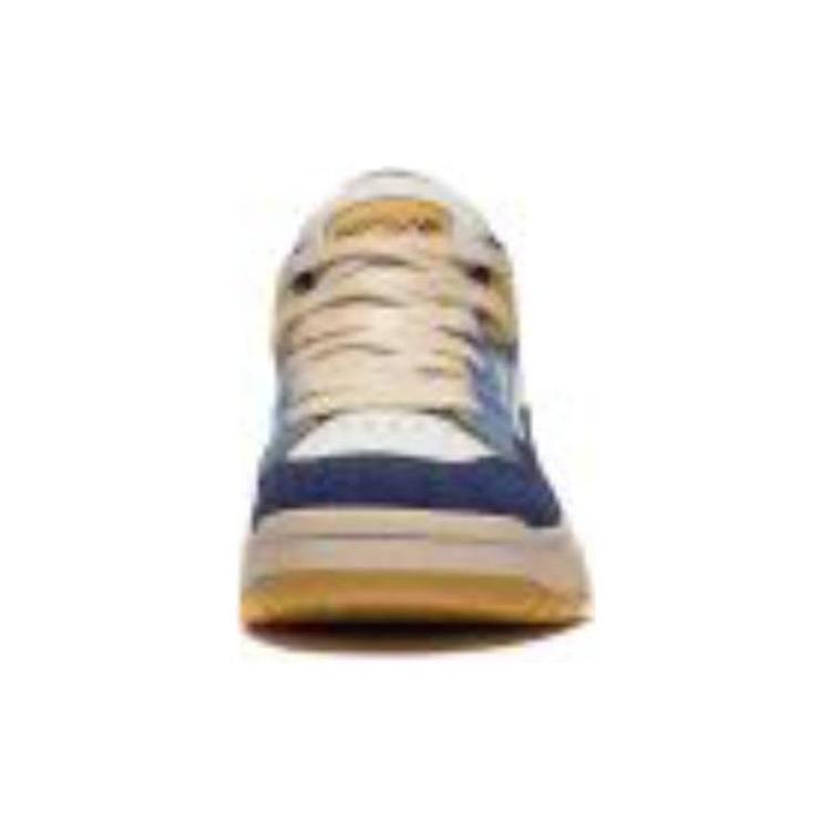 Li Ning Wave MID Amorti, Résistantes à l'usure Basse top Chaussures de Skateboard Hommes Beige Blanc Bleu AGCT223-4