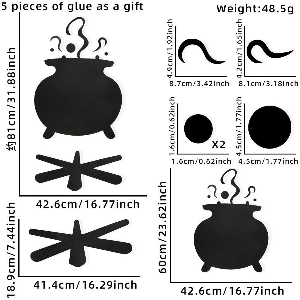 

Яркие Хэллоуинские украшения для окон с очаровательными темами ведьминской шляпы и черепа Невеста Fire Pit
