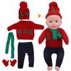 Dukkeklær til babyjente, julegenser, bukser, hatter, dukketilbehør til 18-tommers dukkeQ18-783