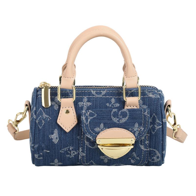 Denim portable pillow bag women's presbyopia messenger bag niche trend retro shoulder bag trendy women's bag