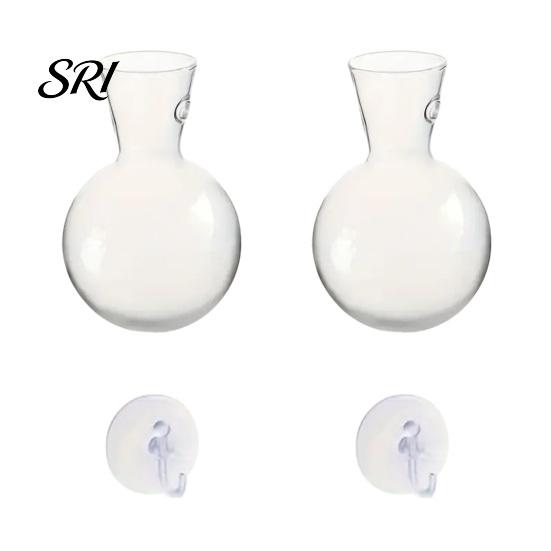 Wide Mouth Vase 2 Pcs Wall Hanging Terrariums Planter for Hydroponics Plants Clear Propagation Refrigerator Mounted Station Flower Home Office Living