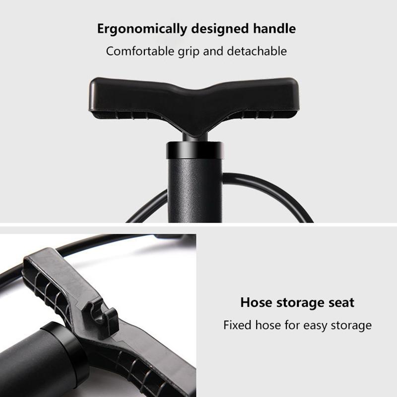 Bicycle Floor Pump 130 PSI with Gauge Schrader Presta Valve for Road Tire Inflator Bike Foot Air Pump Cycling Ball Inflation