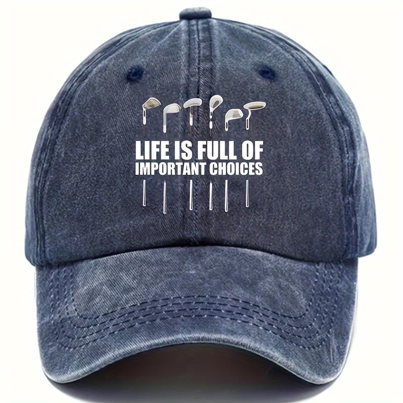 Golf club letter printed baseball cap, outdoor casual simple duckbill cap, suitable for both men and women