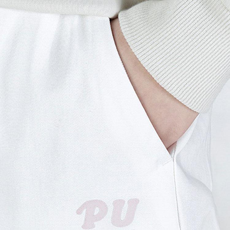 Puma Logo Print Loose Sports Long Pants Women bottoms White 536754-99