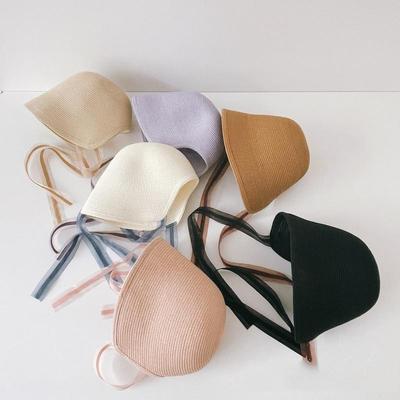 Children Fairy Hat Summer Boys and Girls Travel Breathable Ribbon Visor Split Straw Hats Toddler Kids Solid Color Caps