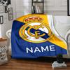 Custom Name Real Madrid Crest blanket for Couch & Bed, Plush Cozy Fuzzy Blanket Super Soft & Warm Blankets for Fall and Winter. 0908264